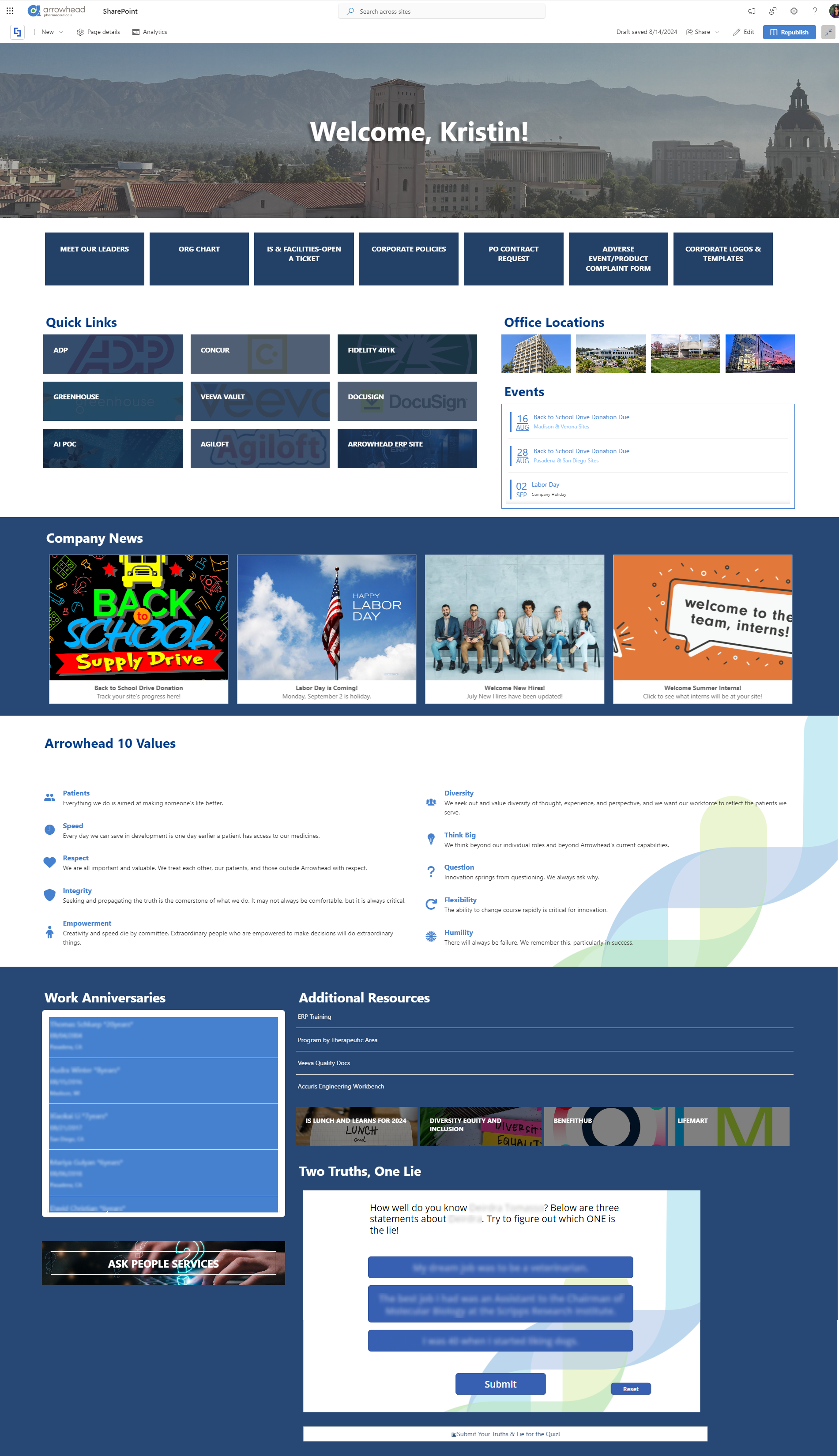 New home page design